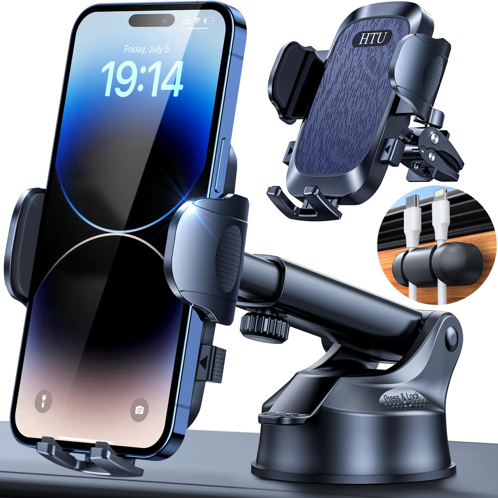 View 1 of ?Upgraded Strongest Suction & Pro Military-Grade?Ultimate Car Phone Mount?360°Rotatable Suction?Cell Phone Holders Truck Stand for Dashboard Windshield Vent for iPhone 17 Pro Max 16 Samsung,Dark Blue
