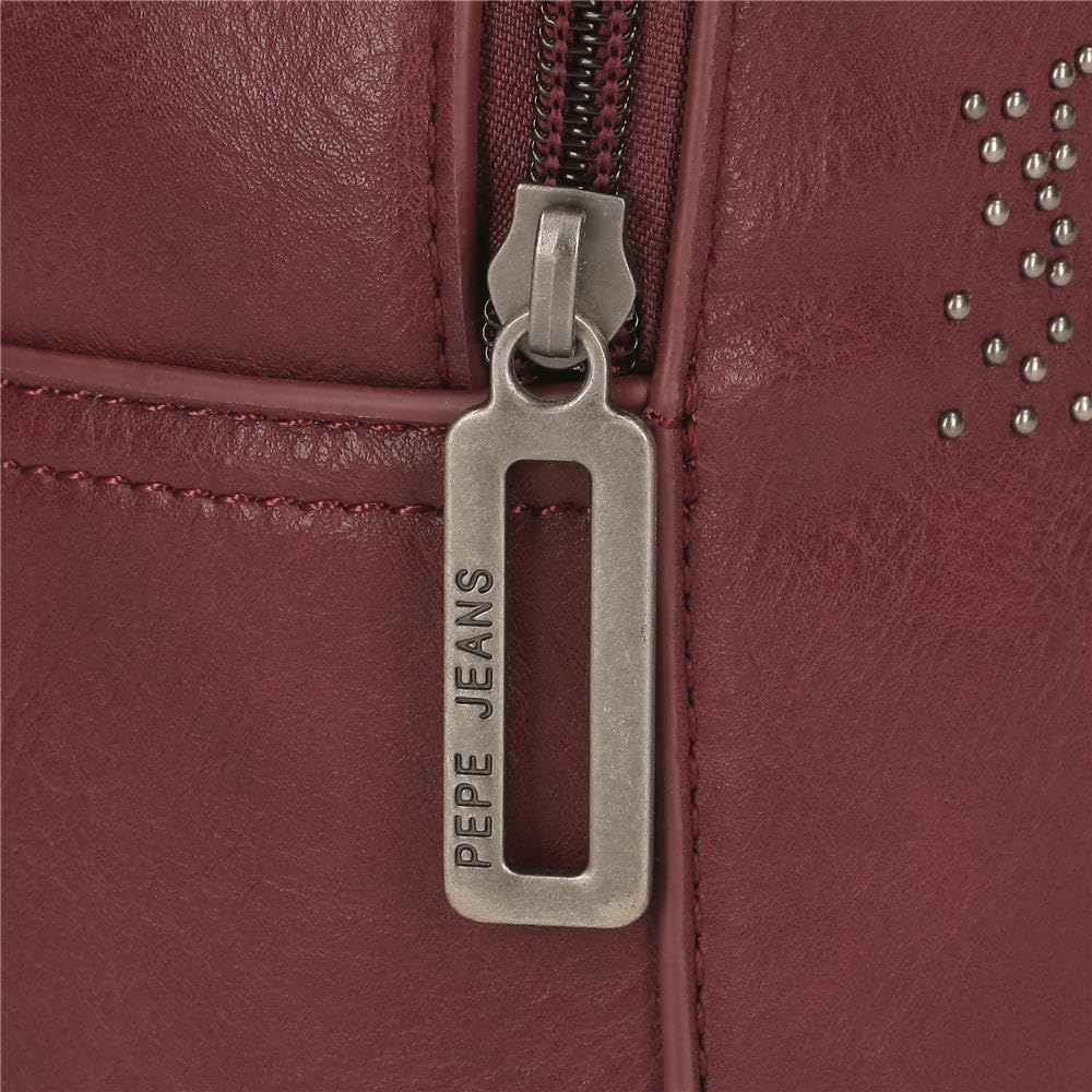 Pepe Jeans Bera - Zaino casual da donna, borsa realizzata in PU e poliestere. Spalline larghe e regolabili che si adattano, tasca frontale. Di Joumma Bags, bordeaux, Talla única