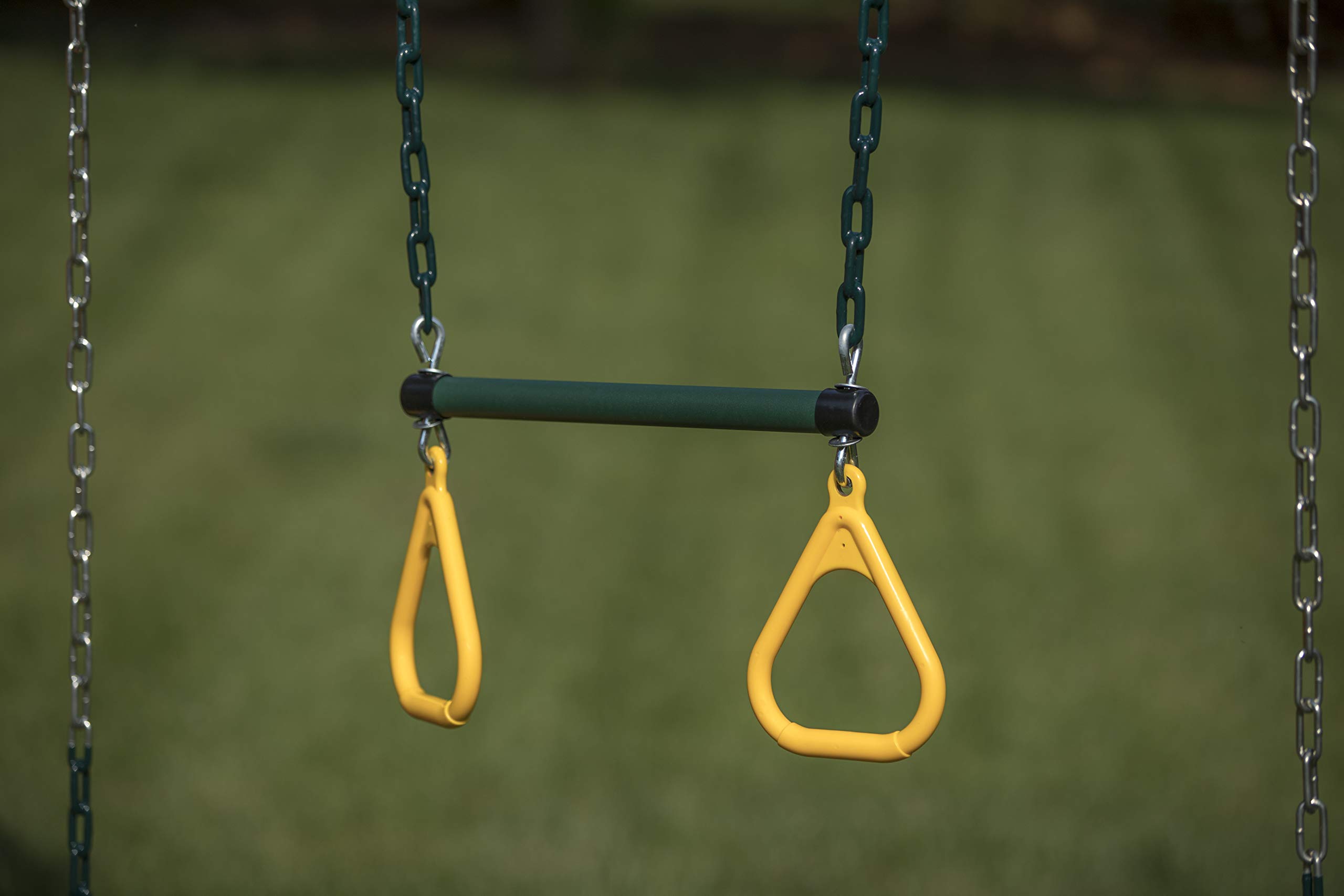 Jack and June Set da gioco durevole con barra trapezio e altalena combinata con grandi catene da 127 cm