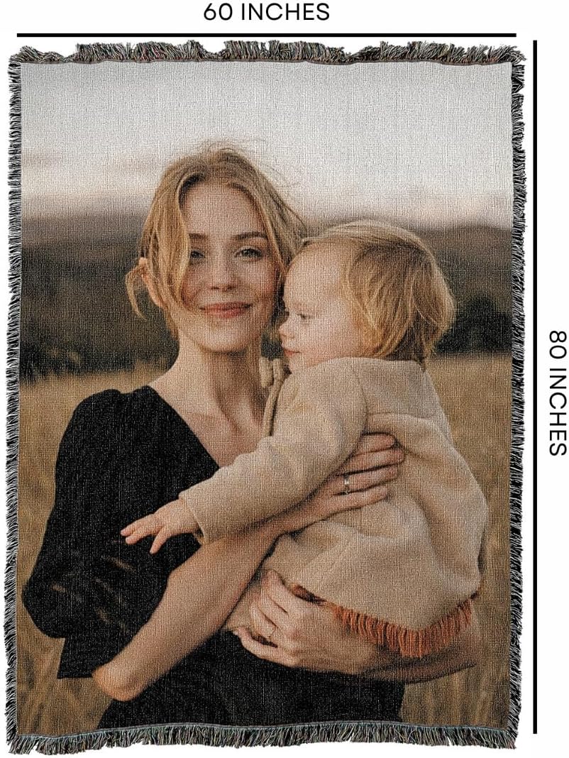Pure Country Weavers Personalized Woven Photo Blanket - Not Printed - Custom Gift Picture Tapestry Throw 100% Cotton - Made in The USA (60x80)