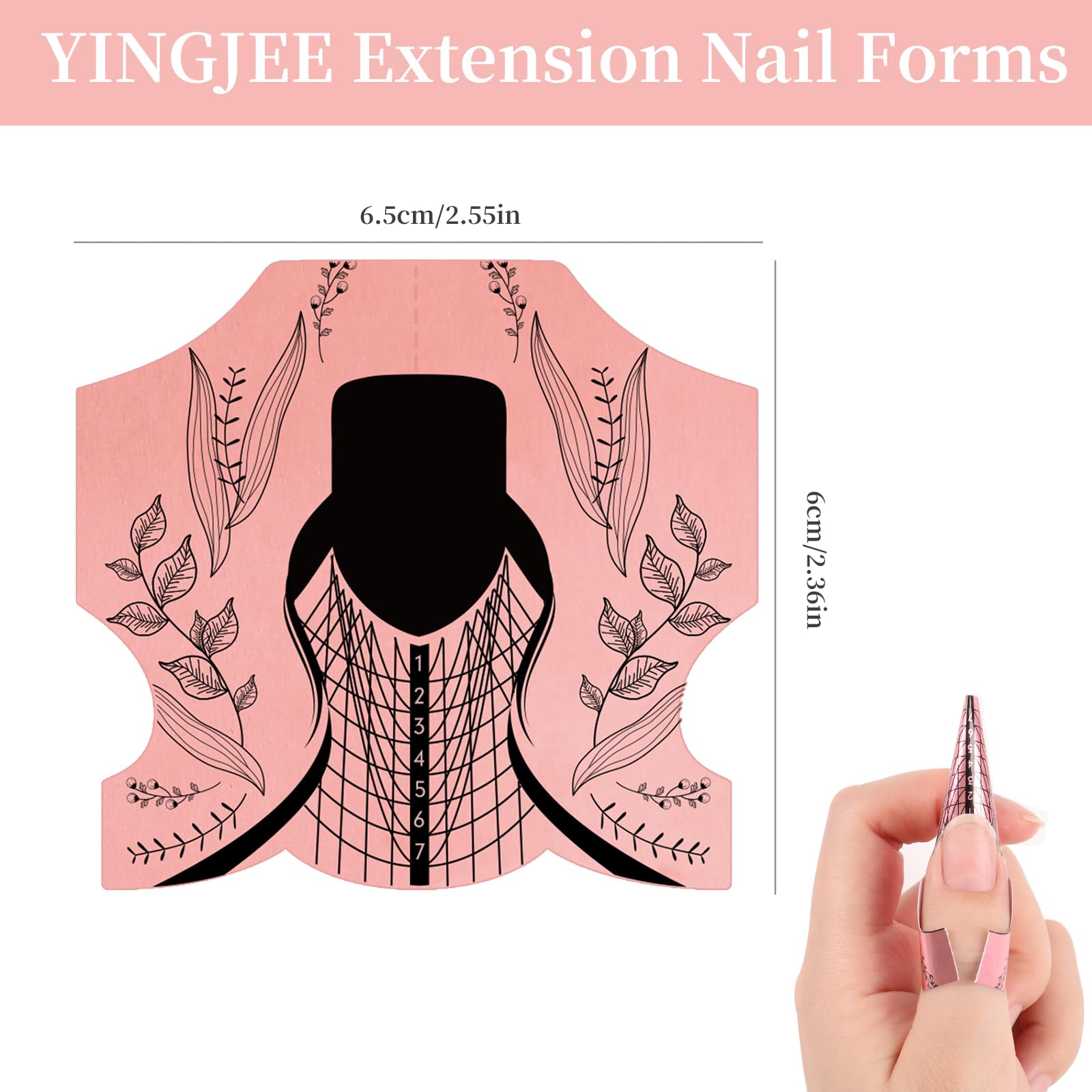 Nail Forms 200PCS, Nail Form Extension Sticker Self-Adhesive Nail Tips Guide, Gel Nail Stickers for Poly Gel/Extension/Acrylic Nail Molds Builder, Nail Art Equipment for Salon