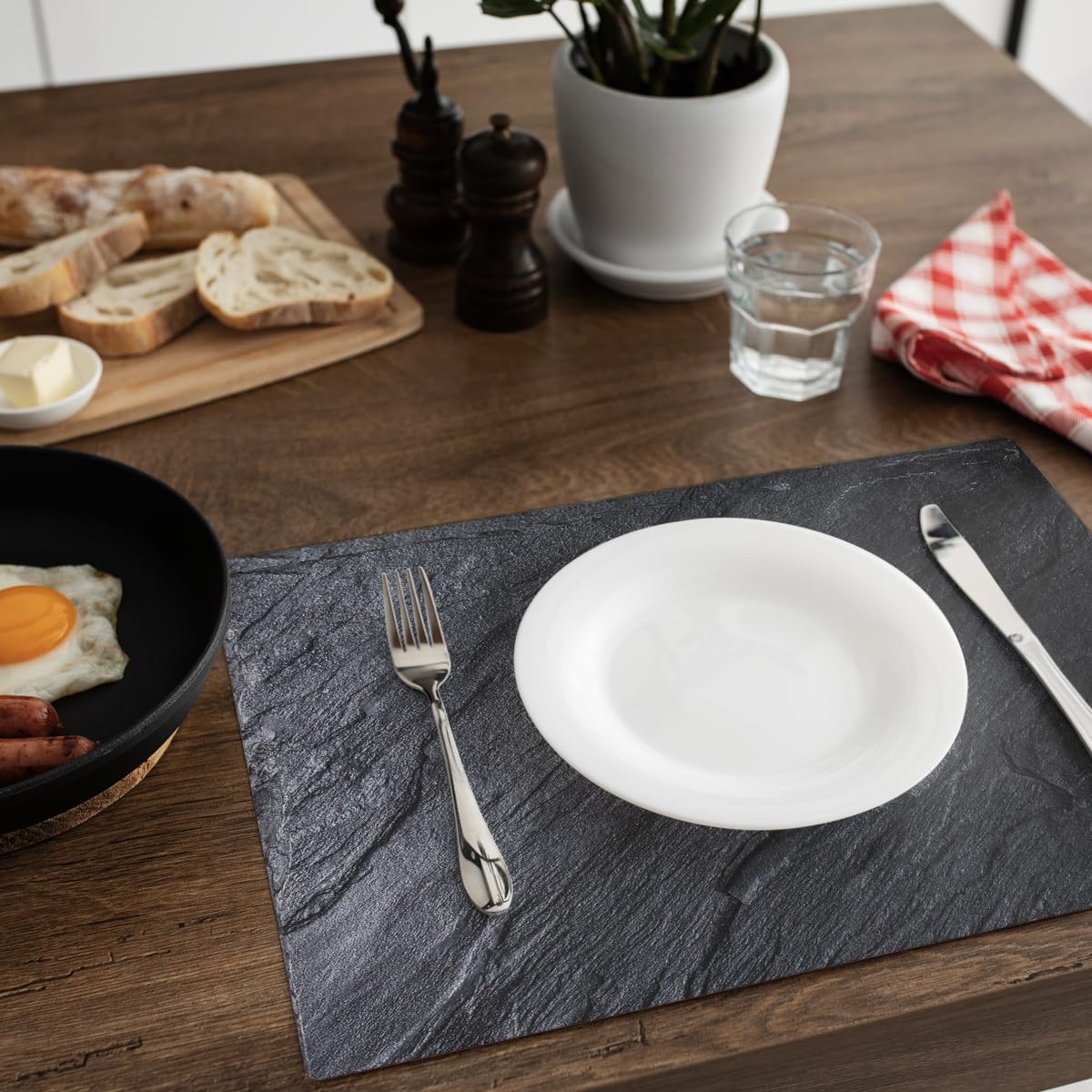 Set di 12 tovagliette all'americana in legno lavanda, 43,5 x 28