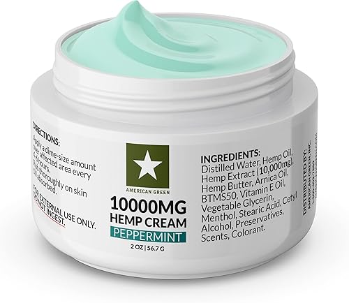 Miniatura 2 de American Green 10,000 mg de crema de cáñamo (menta)
