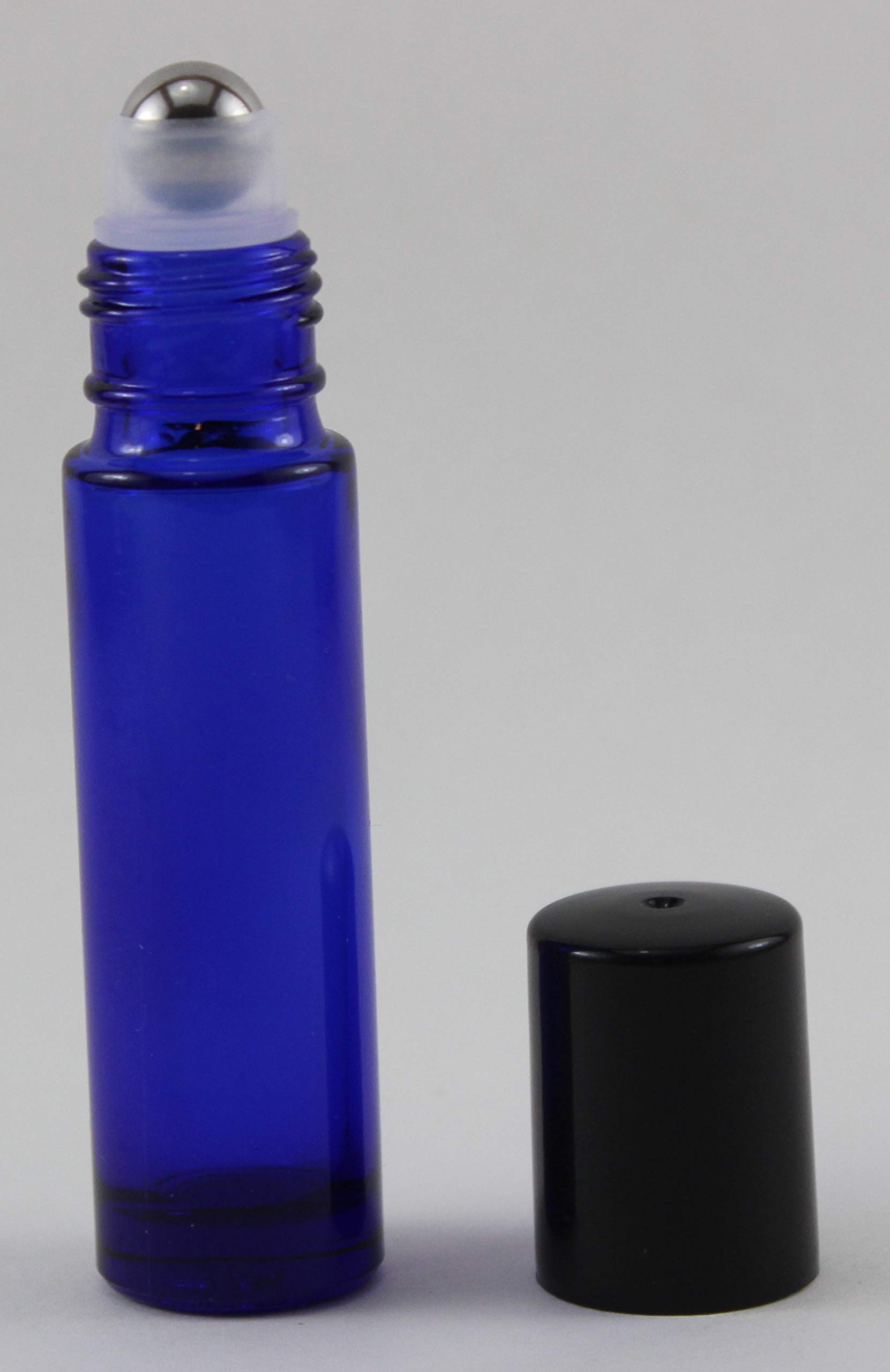 HS HEALTHY SOLUTIONS GLASSWARE 72-10ml COBALT BLUE Glass Roll On THICK Bottles (72) with Stainless Steel Roller Balls - Refillable Aromatherapy Essential Oil Roll On (72)