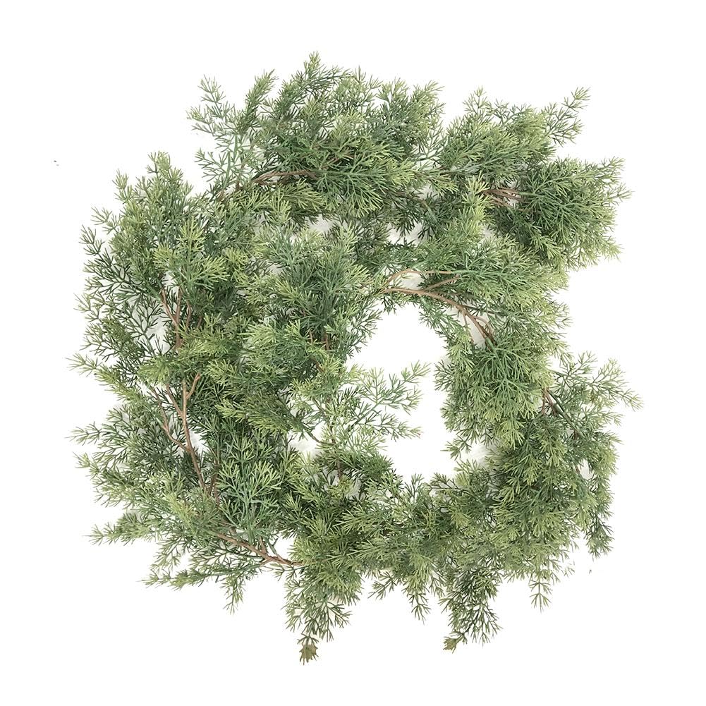 Ghirlanda Di Pino Natalizio Con Design Atmosferico In Pino, Decorazione Stagionale In Finto Rattan Verde Per Tavolo Da Pranzo, Pareti, Finestre, Caminetti Bellv