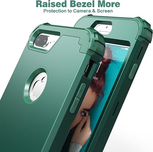 Miniatura 5 de IDweel Funda para iPhone 8 Plus, iPhone 7 Plus con protector de pantalla, 3 en 1, híbrida a prueba de golpes, protección resistente, cubierta de