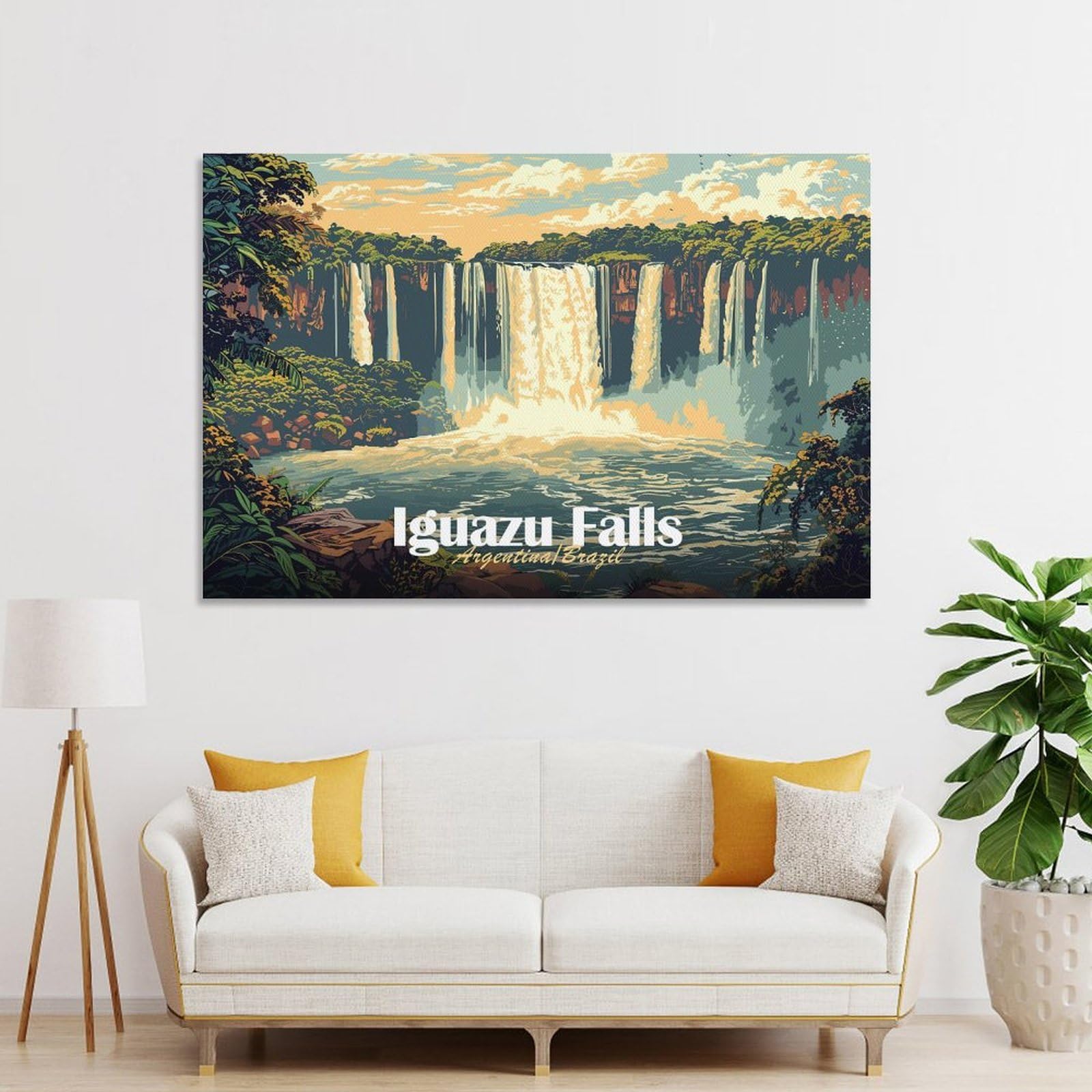 Junmoney 'Iguazu Falls Poster Hanging Wall Art, 24x36inch(60x90cm), for Lounge, Bedroom Or Personal Spaces, Gift Idea for Housewarming And Birthdays