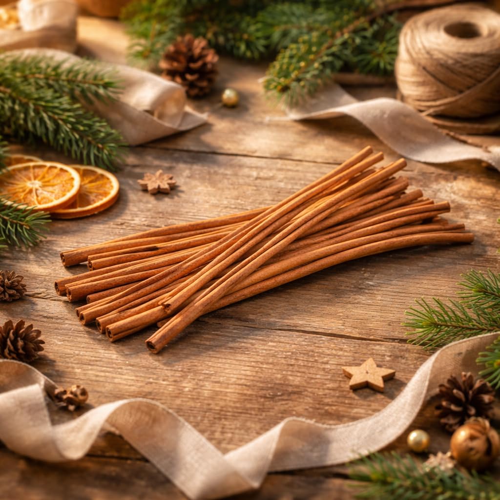 NaDeco Deko-Zimtstangen 40 cm aus Indonesien – 0,5 kg oder 1 kg – Natur-Zimtstangen für Weihnachtsdeko, Adventskranz, Basteln & DIY – Zimtstangen groß, unbehandelt, Nicht essbarㅤ1 kg