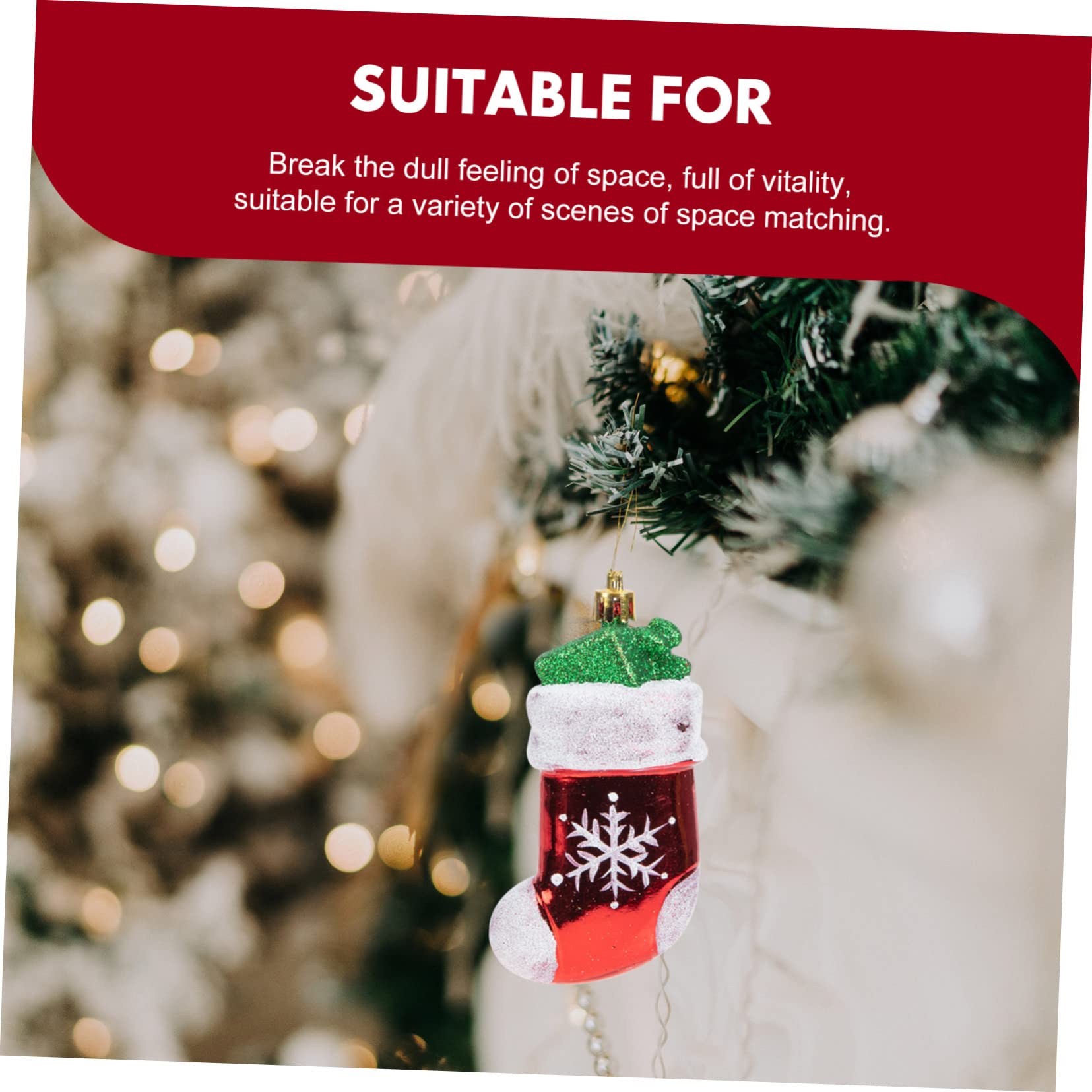 TOPBATHY 30 STK Christbaumschmuck Krippendekor Urlaub Baumschmuck weihnachtsdeko Weihnachts Party Weihnachtsbaumschmuck aus Kunststoff Weihnachtsschmuck zum Aufhängen Plastik rot