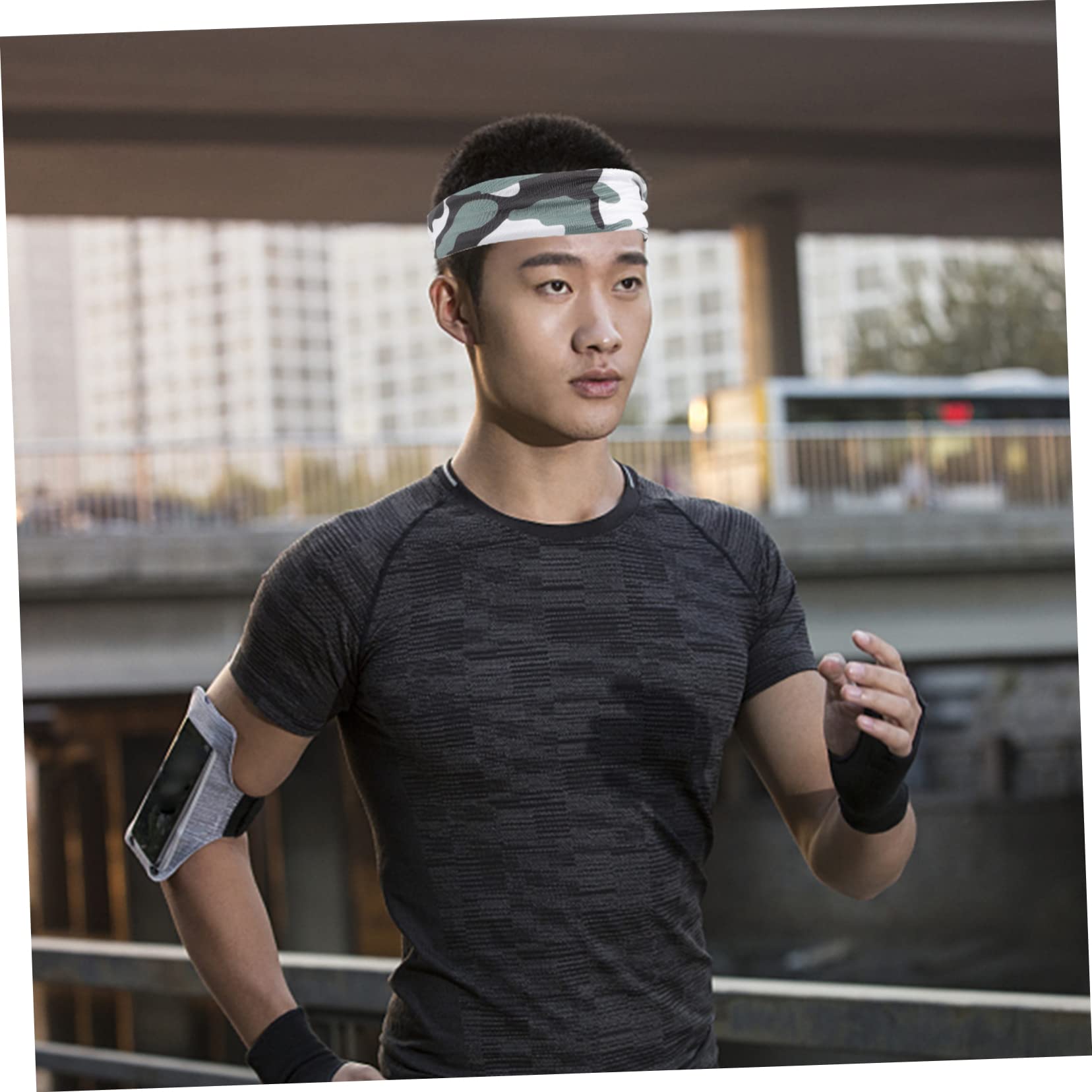 TOYANDONA Fasce Elastiche Assorbenti Per Sport E Fitness E Traspiranti Adatte Per Corsa Yoga E Allenamento Materiale Alta Design Per Circonferenza Della Camo