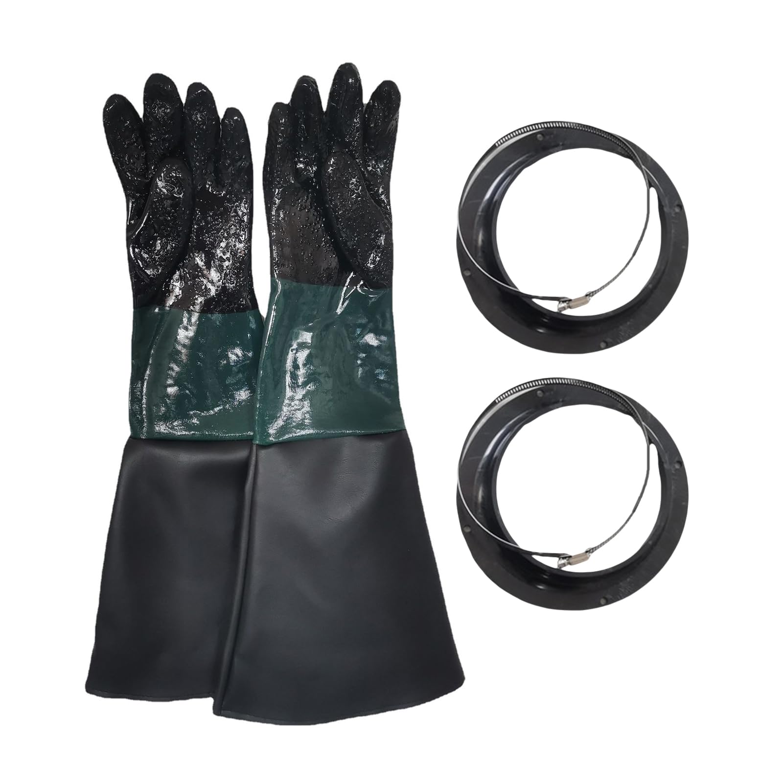 Gants de sablage à poignée de particules avec de gants pour armoires de sablage et manipulation de produits chimiques