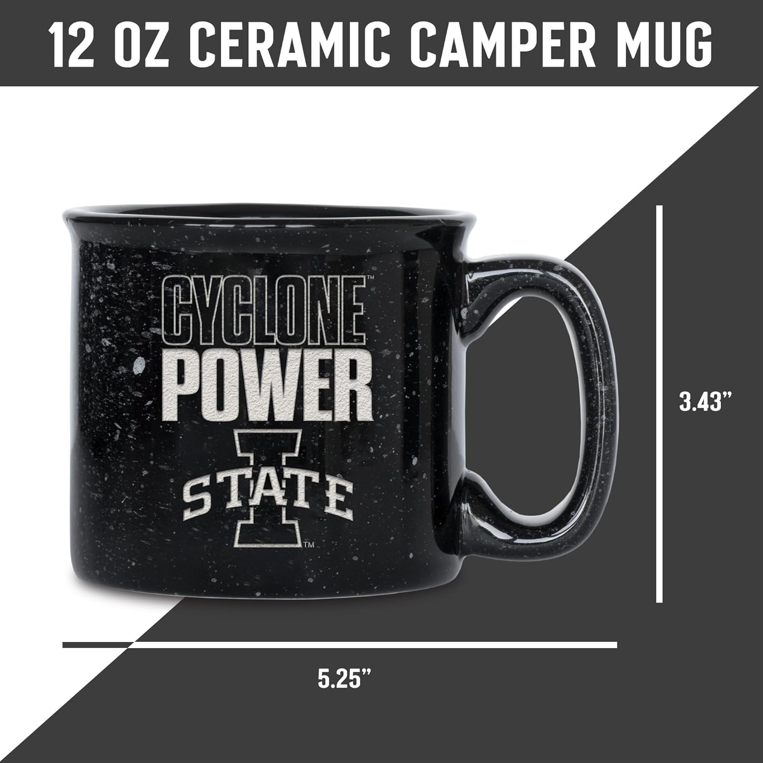 Rico Industries NCAA Iowa State Cyclones Slogan 12oz Laser Engraved Campfire Mug - Image 6