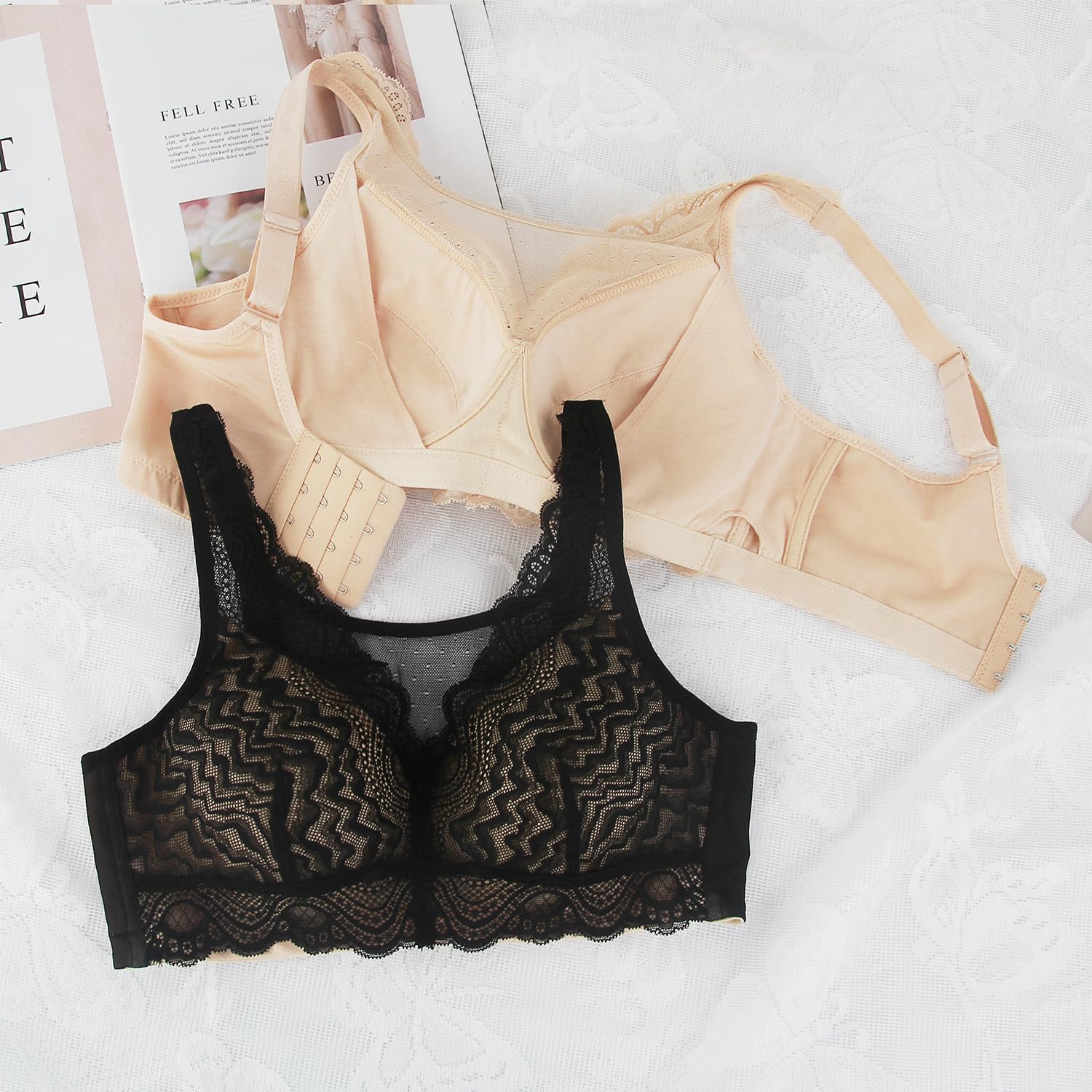 Lervanla Reggiseni per mastectomia con tasche senza ferretto Post Up Reggiseni Supporto Inserti per il seno per il reggiseno quotidiano