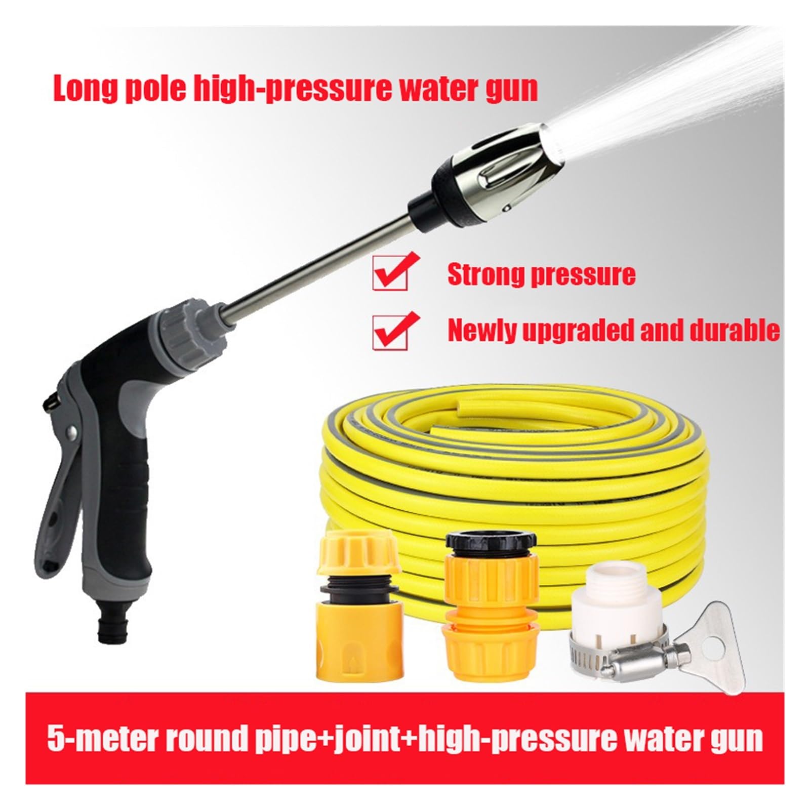 Rondelle a palo lungo a pressione multifunzionale portatile Pistola Irrigatore da giardino Pistola ad acqua pesante ad alta pressione Irrigazione for irrigazione