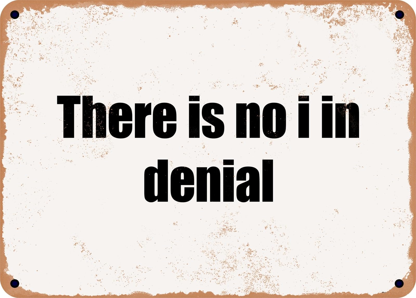 Miaomansenstore Metal Sign - There Is No I In Denial Home Decor