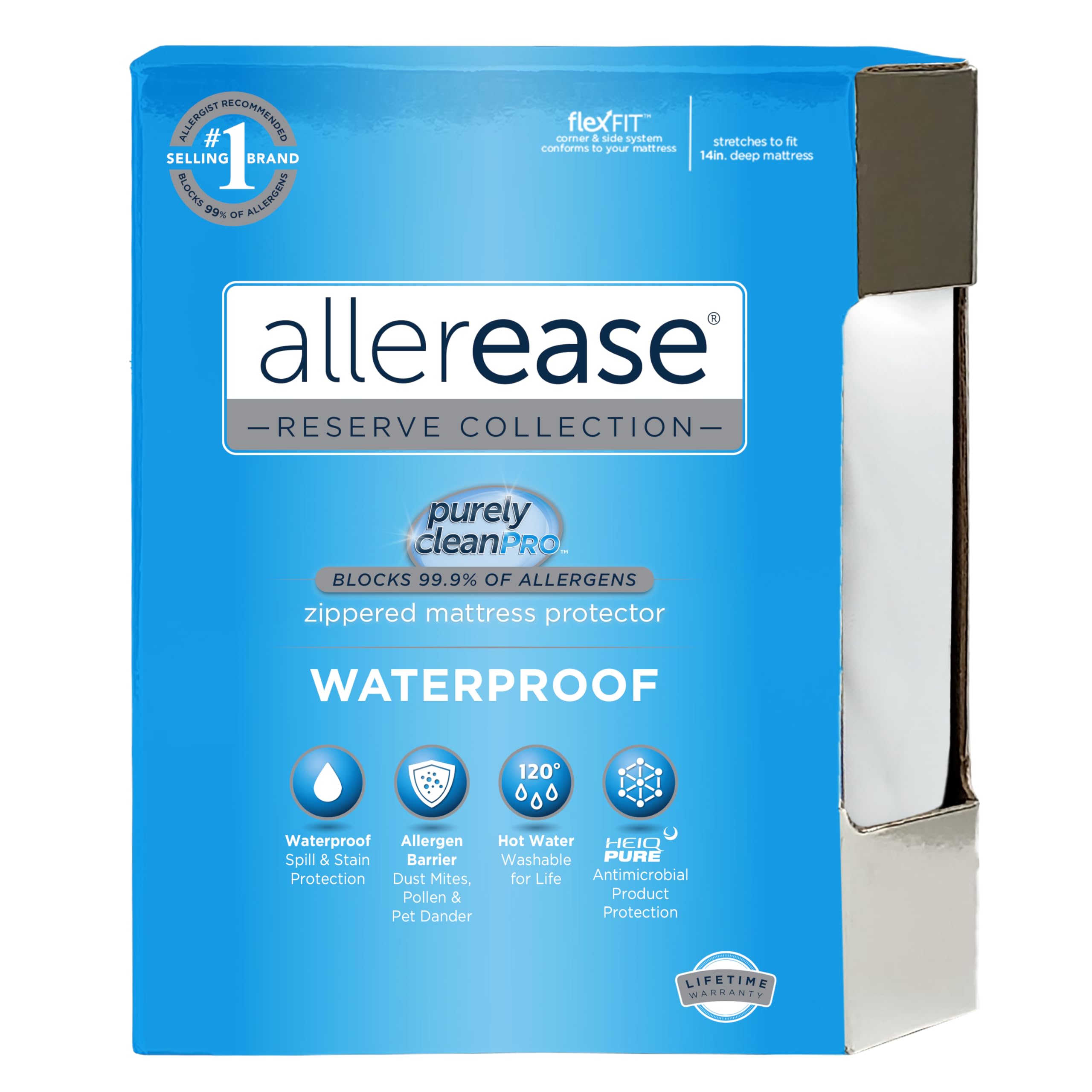 AllerEase Waterproof Allergy Protection Zippered Mattress Protector, Twin