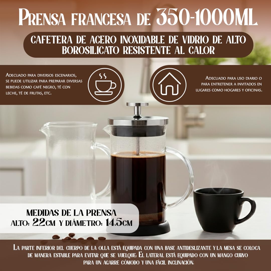 Kit de Iniciación + Gala BITOL 4 Cafés de Especialidad 100% Arábica Colombia, Guatemala, Cuba y Costa Rica 4 x 500 g + Molinillo Manual y Prensa Francesa | Notas de Chocolate, Caramelo, Frutos Secos