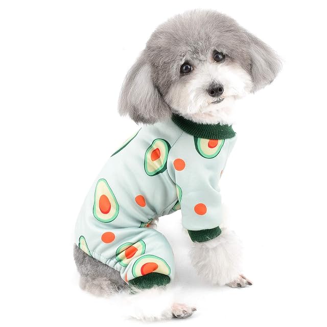Foto 2 de 8 de ZUNEA Pijama para Perros Pequeños Invierno Cálido Ropa para Dormir Cachorro Pijama de Algodón Suave Aguacate…