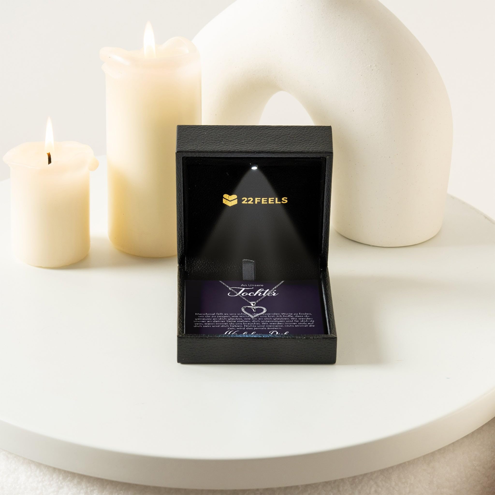Silber 925 Herz Halskette - Tochter Geschenk von Mama Papa - Konfirmation Firmung 18. Geburtstag Weihnachten