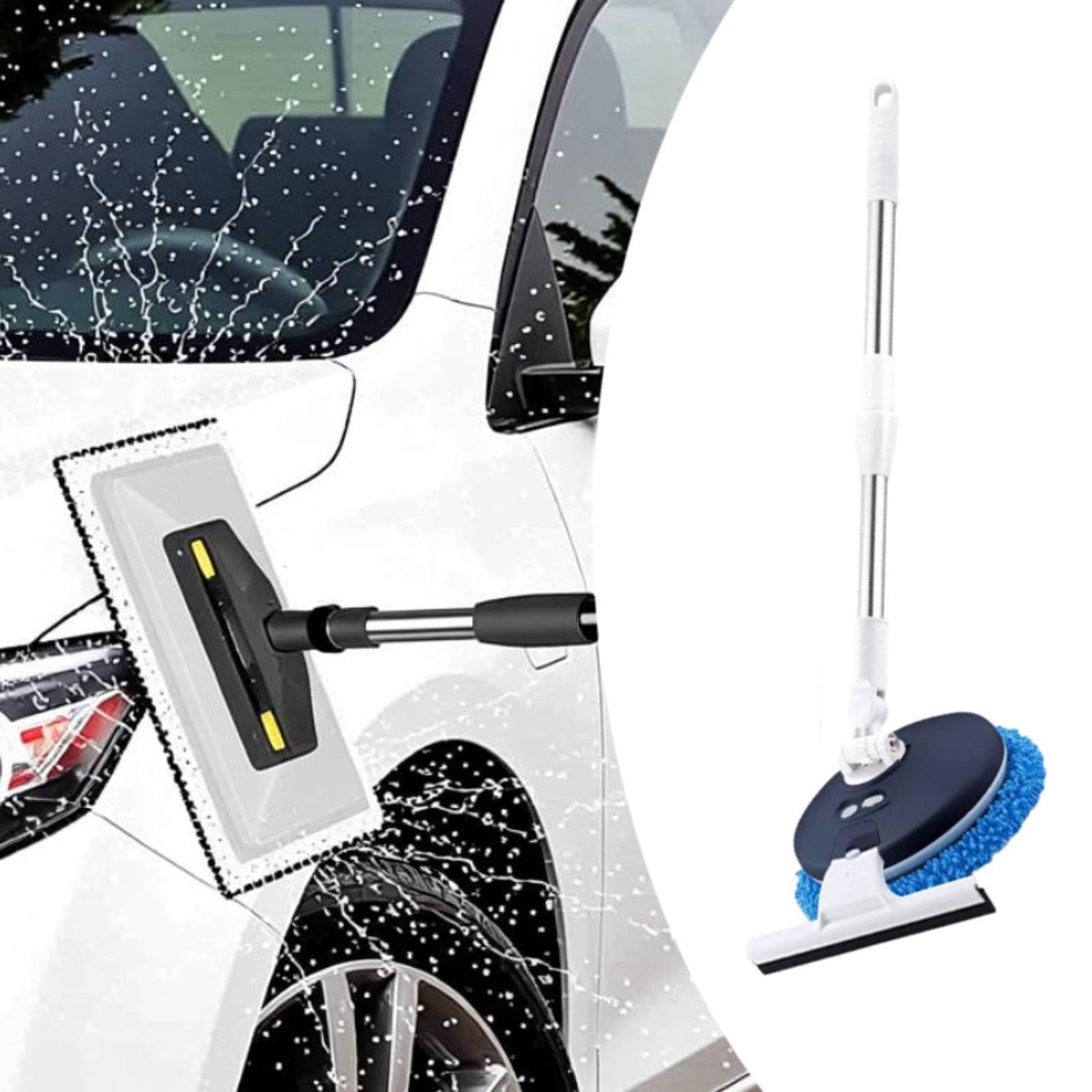 Fregona Eléctrica, Fregona Limpiacristales, Versátil, Limpiador de Suelos, Mango Regulable, para Ventanas, Coches, Hogar Y Suelos , Azul con Limpiaparabrisas