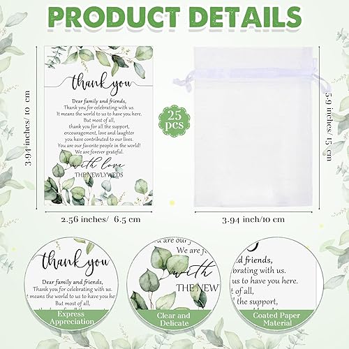 Miniatura 9 de Juego de 50 regalos de boda para invitados a granel, 50 vasos de chupito de boda Cheers to Love de acero inoxidable, 50 tarjetas de agradecimiento