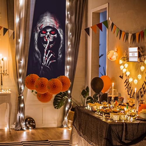 Miniatura 6 de FOIMAS Póster de Halloween para ventana, póster de esqueleto sangriento, decoración para fiesta de Halloween, decoración del hogar, accesorios de