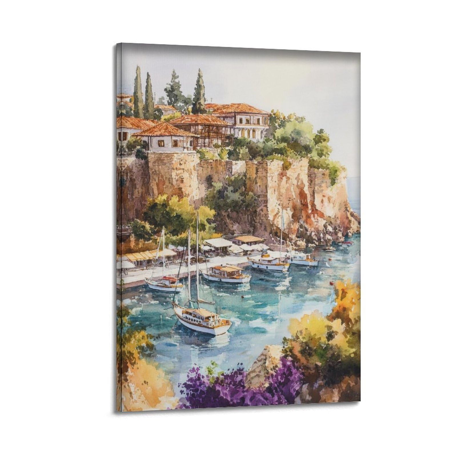 xiaoxiaoshen Antalya Turkey Travel Turkish Coast Scenic Mediterranean Beach Canvas Poster Wall Art Prints Room Aesthetic Murals Bedroom And Living Decorations 20x30inch(50x75cm)
