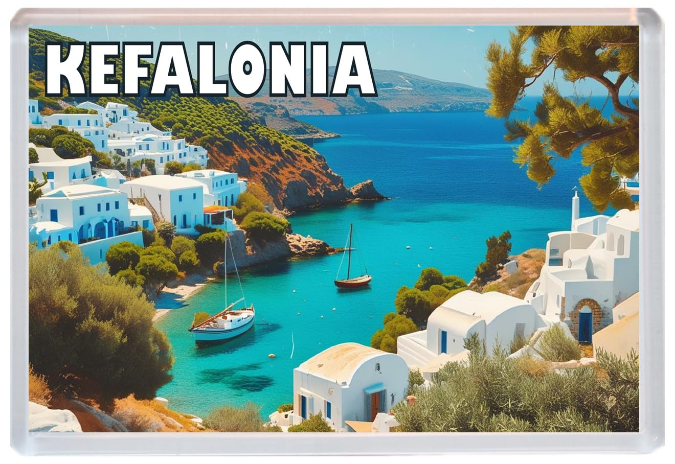 Baked Bean Store Multicolor Kefalonia - Greece - Jumbo Artistic Fridge Magnet 96 X 67Mm Bbsfhm1883