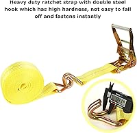 Vista 4 de Paquete de 4 correas de trinquete de 2 pulgadas, correas de amarre resistentes de 20 pies con doble gancho en J, resistencia a la rotura de 10,000