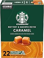 Starbucks K-Cup Coffee Pods, Caramel Naturally Flavored Coffee For Keurig Brewers, 100% Arabica, 1 Box (22 Pods)