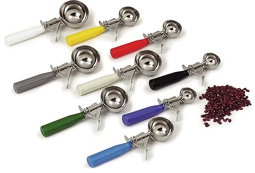 Miniatura 7 de Carlisle FoodService Products 60300-20 Cuchara de acero inoxidable para control de porciones, 2 onzas, amarillo