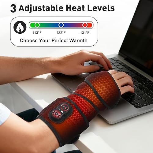 Miniatura 4 de Envoltura térmica recargable  Almohadilla térmica de 5000 mAh con 3 ajustes de calor y temporizador para frente, cuello, muñeca, rodilla, pierna,