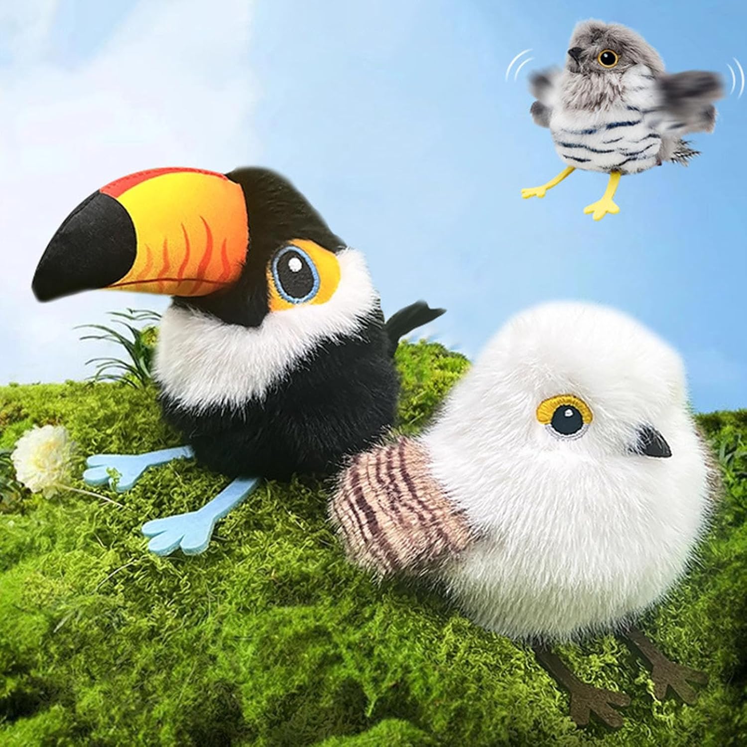 Permanent Fleece Bird Puss Chew Toy with Realistic Sounds Adult Cats Ease and Exercise Realistic Bird Toy with Sound