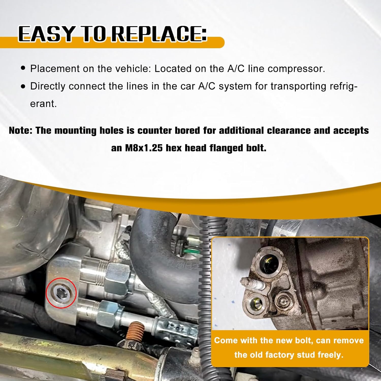 For GM Gen V L86 L83 L82 Swap AC Compressor Adapter Fitting CNC Machined US