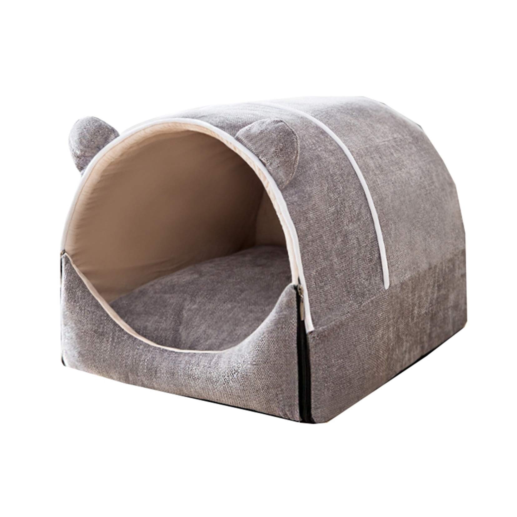 犬小屋型ベッド グレー 小型犬用 Amazon | ドームベッド ハウス M チワワ 犬 ベッド グレー ベット 小型