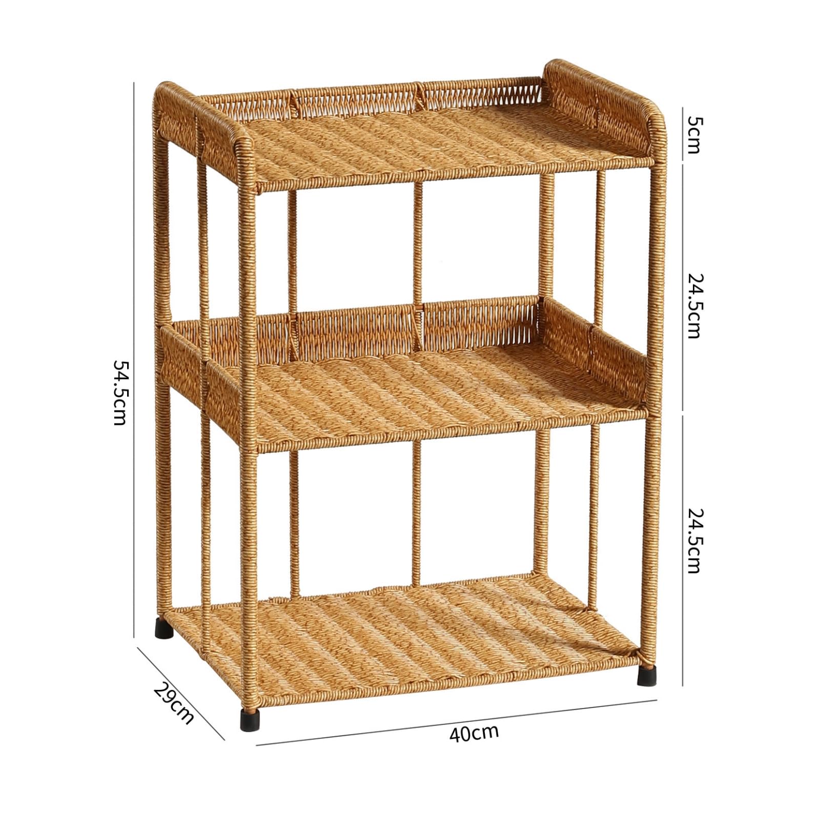 Comodino con Cassetti Rustico Mobile in Finto Rattan Facile da Pulire Comodino Intrecciato per Soggiorno