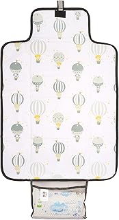 Polar Gear Baby Changing Mat – Wipe-Clean for Newborns – Travel Changing Mat with Pocket – Padded Changing Matt Baby – Hot Air Balloons