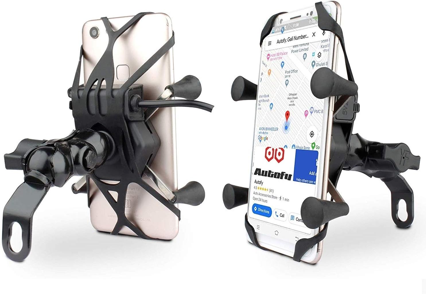 AutoGuys Bike Mobile Charger Bike Mobile Holder for All Bike & Motorcycle with Mirror Type Fitting (5V-2A) Mobile Holder Mobile Charger