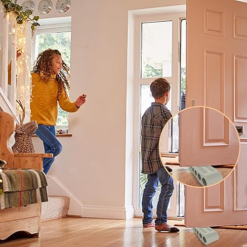 Miniatura 6 de Topes de puerta para la parte inferior de la puerta – 8 tapones de goma para puerta – Tope de puerta de goma apilable para mayor seguridad