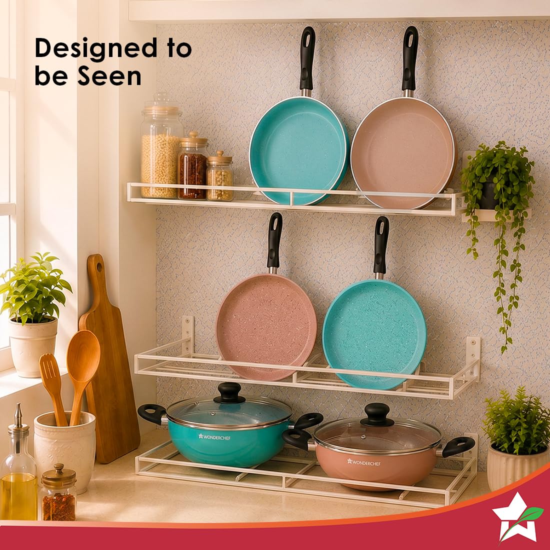 Wonderchef Vitalife Kadhai - Non-Stick, Teal -8
