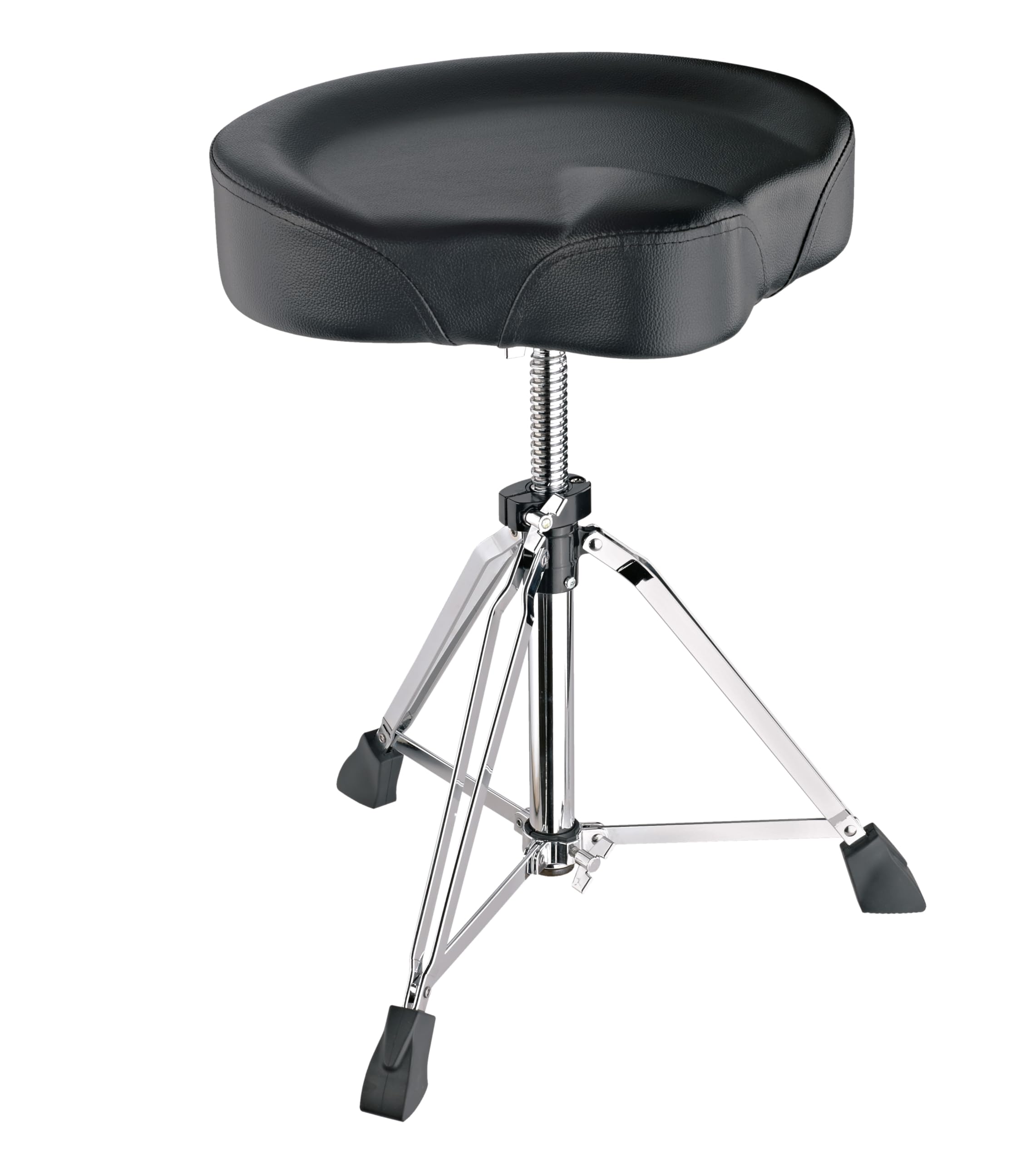 K&M 14038 Drummersitz mit Drehspindel Schwarz - Stahl, Kunstleder - flexibler Hocker für Schlagzeuger, hoher Sitzkomfort