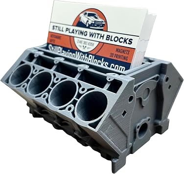 Sands3D V8 Engine Block Business Card Holder Organizer, Car Stuff, Car Accessories For Men, Business Card Holder Desk, Mini V8 Engine, V8 Engine Model Kit, Car Engine, Mini Engine Kit