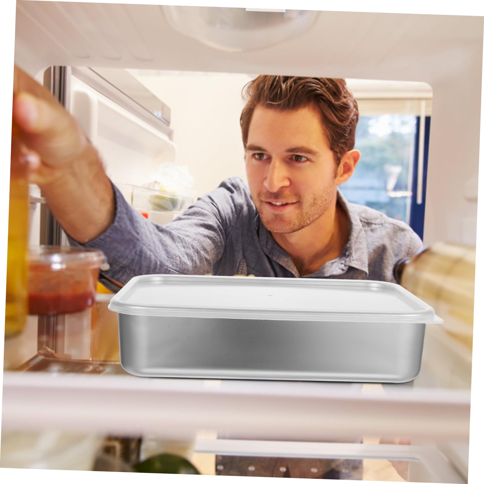 IMIKEYA 2pezzi Contenitore Per Alimenti Freschi Con Manici Organizer Per Frigorifero e Cucina Scatola Per Frutta e Verdura Capacità Facile Da Pulire e Compatta