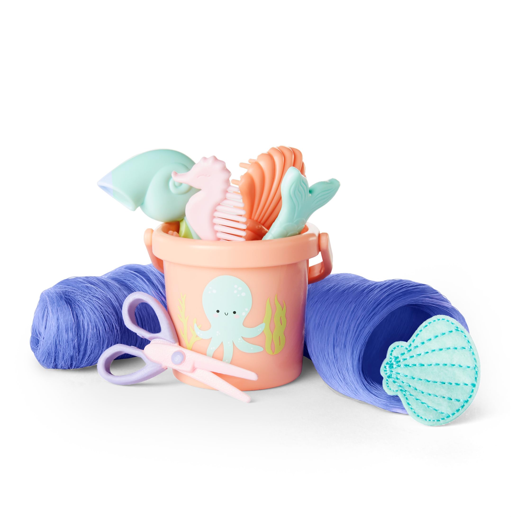 American Girl WellieWishers 36.8 cm lalka muszla zestaw do zabawy z przedłużkami włosów, które zmieniają kolor, dla dzieci w wieku od 4 lat