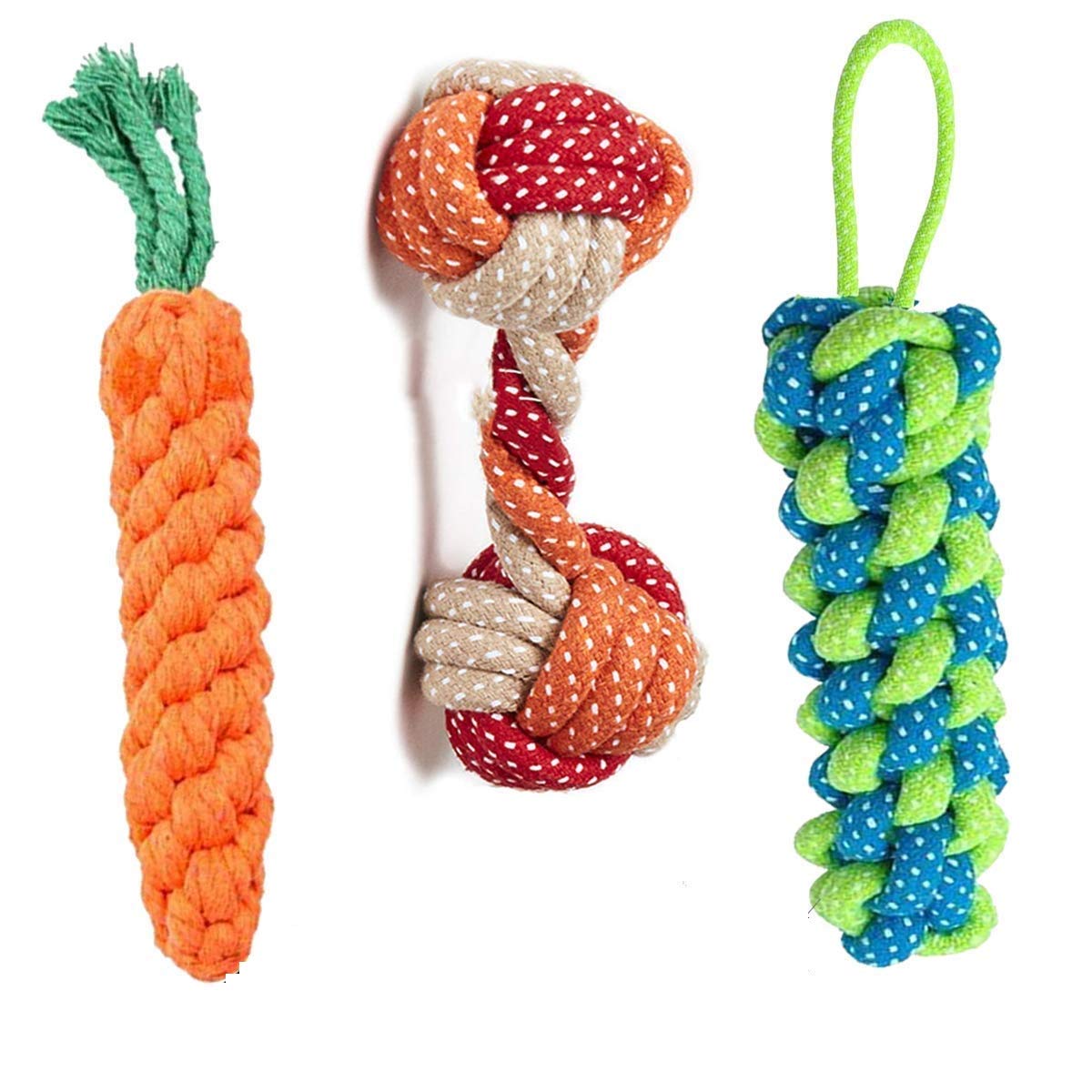 PSK PET MART Rope Toys for Dogs, Puppy Chew Teething Rope Toys Set of 3 Durable Cotton Dog Toys for Playing and Teeth Cleaning Training Toy 3 in1 Pack of 3 Toys (Color May Vary) (B08BTPD7XX) Amazon Price History, Amazon Price Tracker