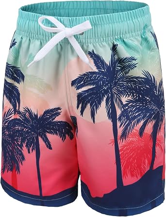 Aisyee Boys Swimming Trunks Kids Board Shorts Beach Quick Dry Boys Swim Shorts Age 5-14 Years