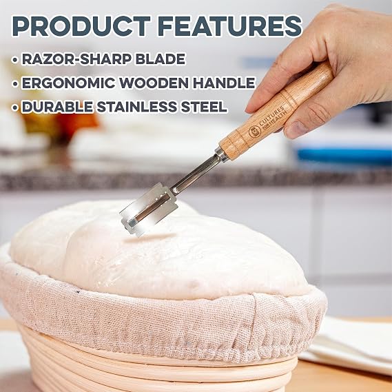 Cultures for Health San Francisco Sourdough Starter, Bread Lame, Starter Jar Kit Bundle | Essential Baking Supplies for Homemade Bread | DIY Breadmaking Kit