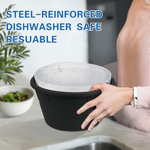 Miniatura 6 de YUBIRD Molde de bloque de hielo extragrande, moldes de silicona para cubitos de hielo para enfriadores de baño de hielo, cubo de hielo redondo,