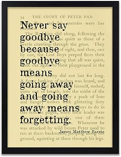 Peter Pan Book Quote Print - Quotes About Forgetting - Fairy Tale Prints - Literary Gift - Gifts - Frame Not included …