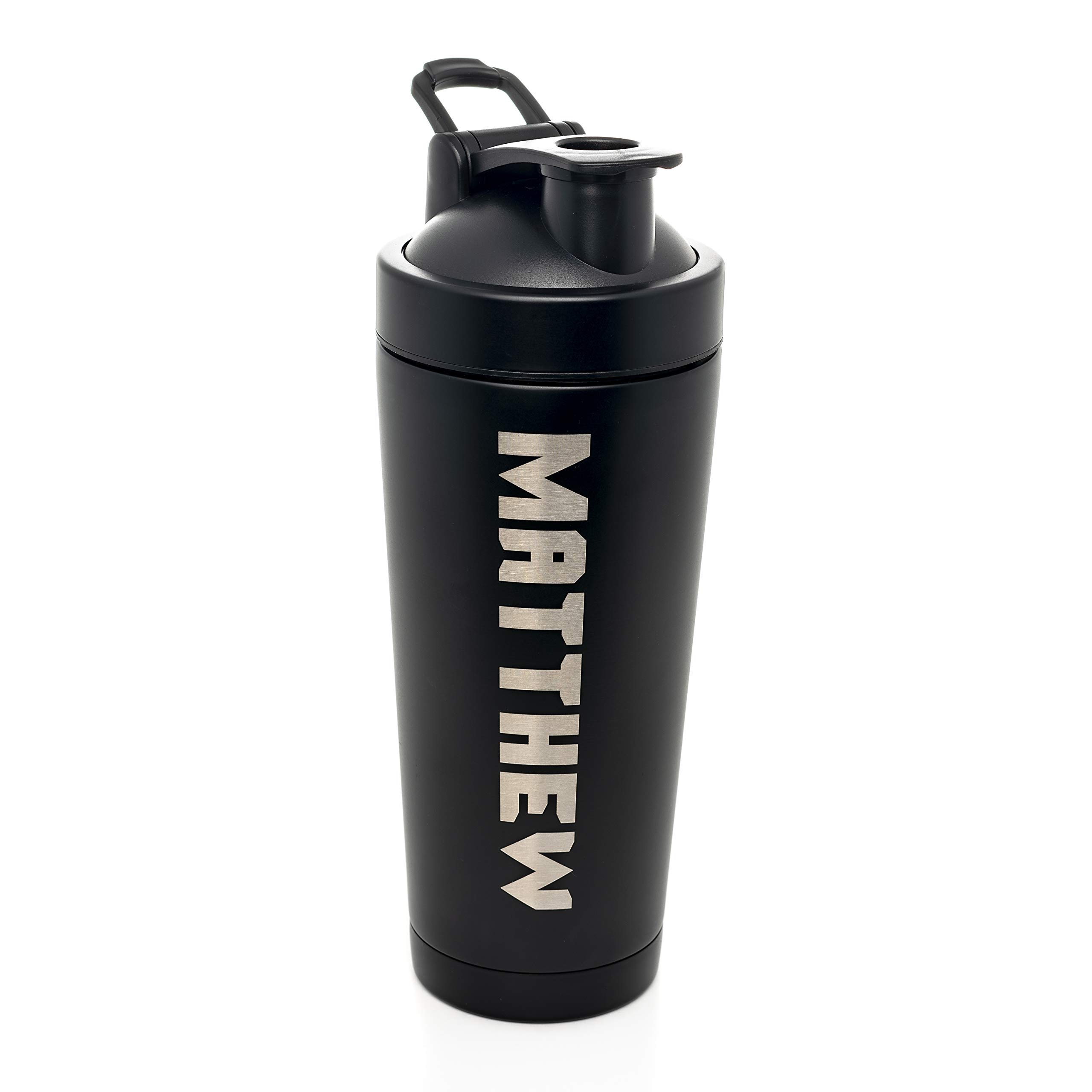 Custom Stainless Steel Shaker Bottle - Personalized - 24 ounce - Customize with a name or text of your choice
